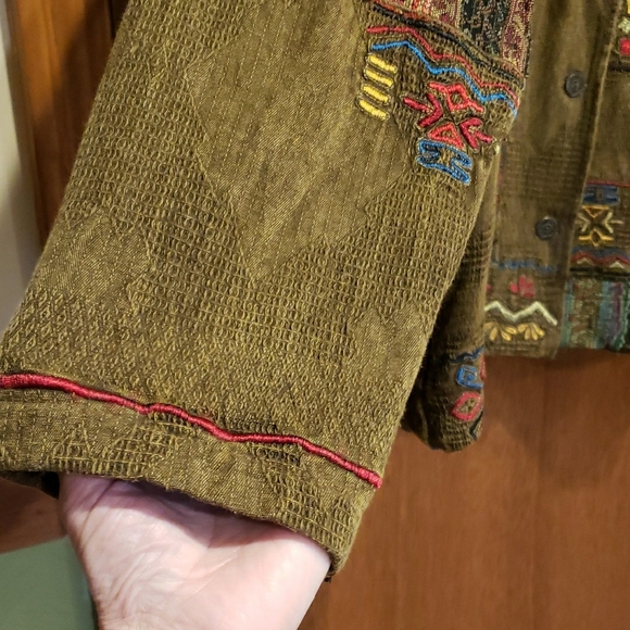 Vintsge Chico's Multicolor Patchwork Embroidered Jacket - Picture 6 of 9